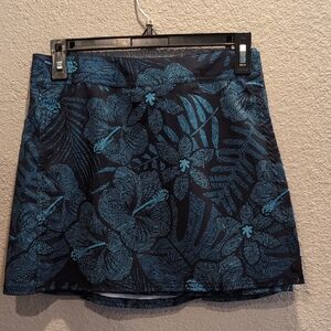 Ripskirt Hawaii Black and Blue Floral Mini Skirt